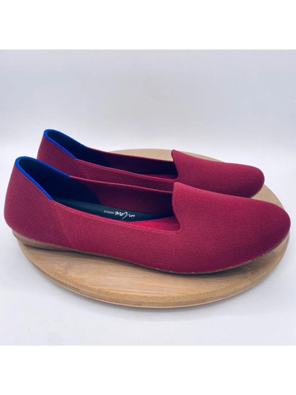 Rothy's The Flat Shoes Womens 12 42 Burgundy Knit Comfort Ballet Flats